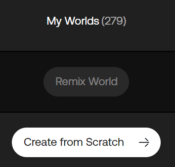 Text Links: My Worlds / Remix World / Create from Scratch